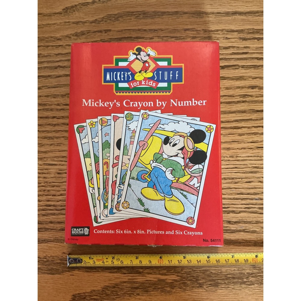 Vintage Disney Mickey's Crayon by Number Craft House Set 54111 Mickey's Stuff